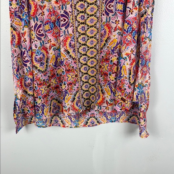 Zac & Rachel Multicoloured Hankerchief Relaxed Sleeveless Blouse Size Large - Picture 6 of 11